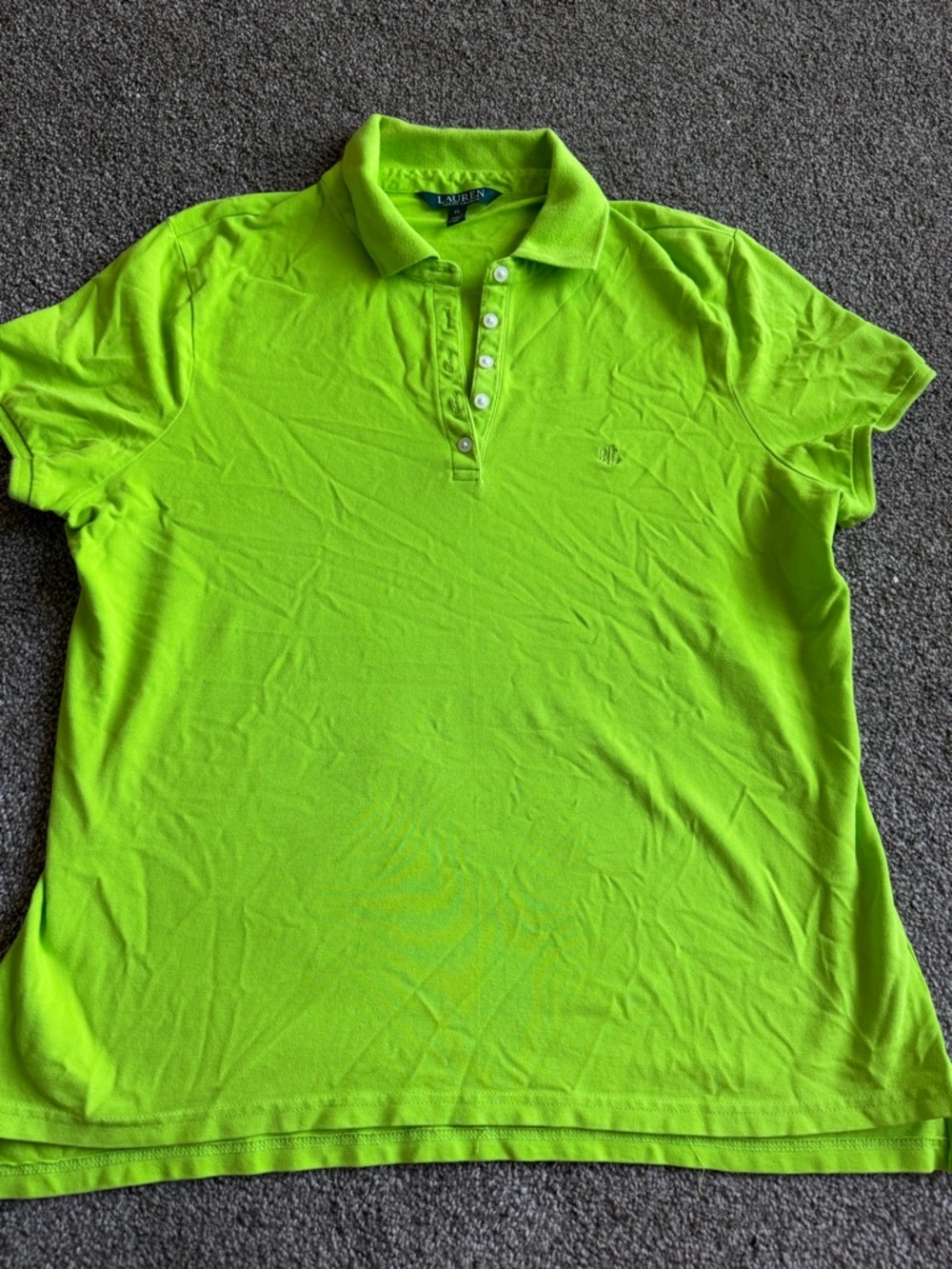Lauren Ralph Lauren Neon Lime Green Polo Top